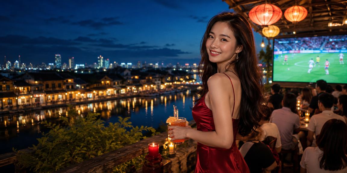 Bàn chơi thể thao và cà phê tại Hội An
